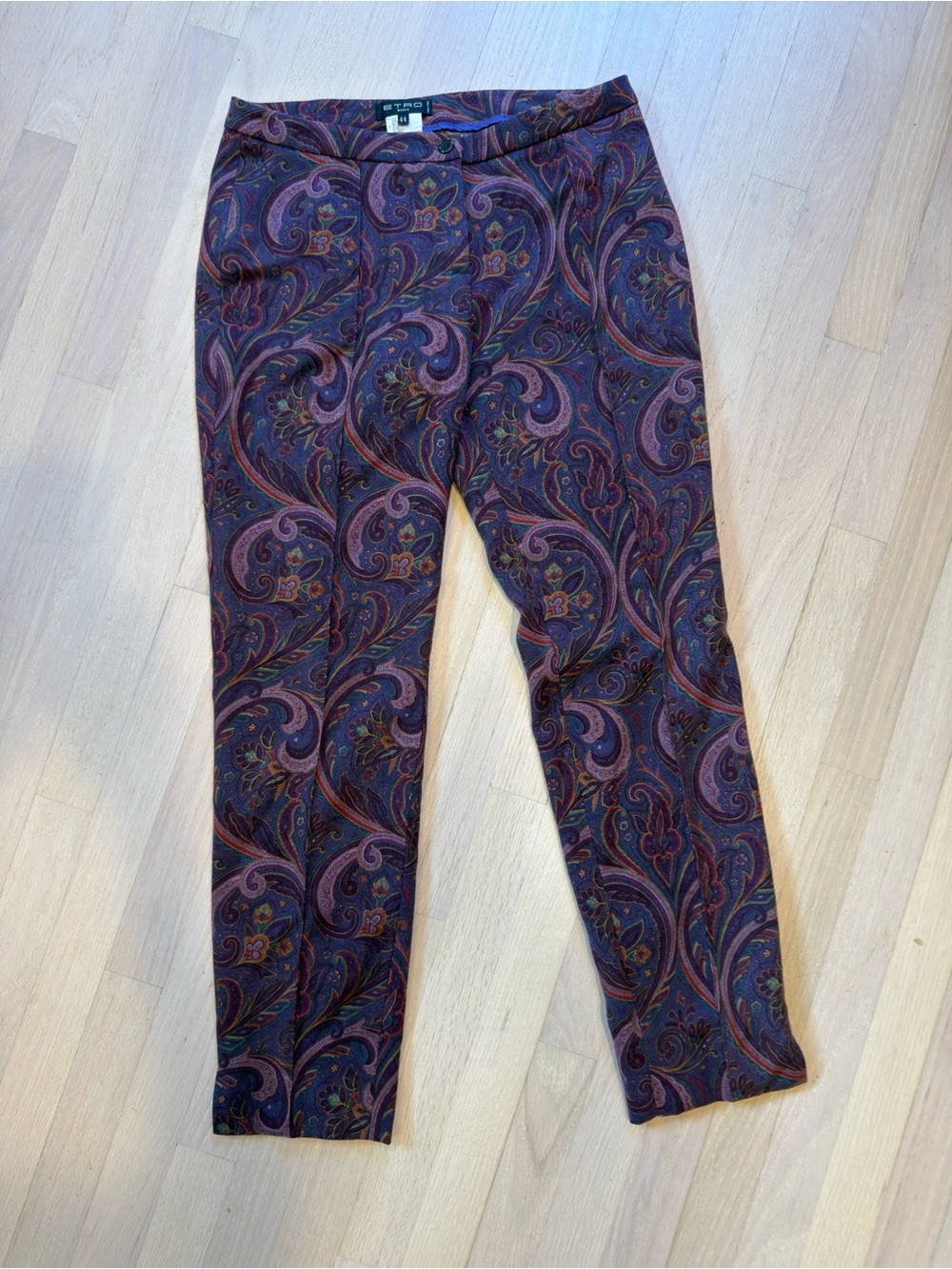 Etro  Paisley  Wool Pants In Purple  (44 IT US 8/M)
